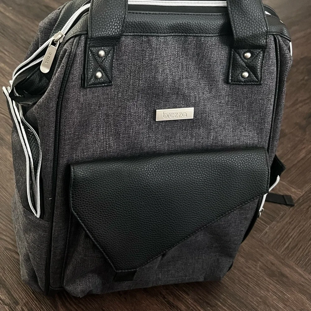 Baby Brezza Lucia Backpack Diaper Travel Cooler Bag Grey